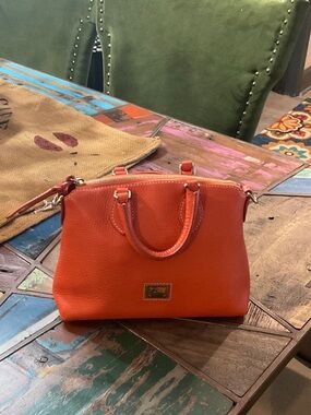 Dooney & Bourke Bright Orange Leather Satchel